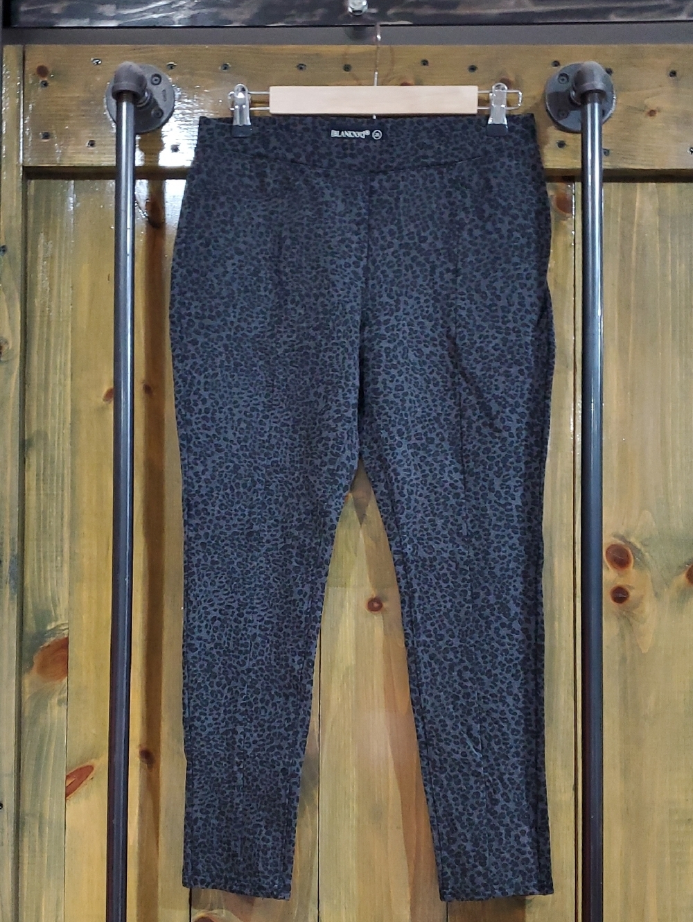 Blank NYC Black  Charcoal Leopard Print Skinny Pants Leggings Animal Club Drama